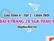 Bài 4 trang 28 Toán 8 Tập 2 Chân trời sáng tạo